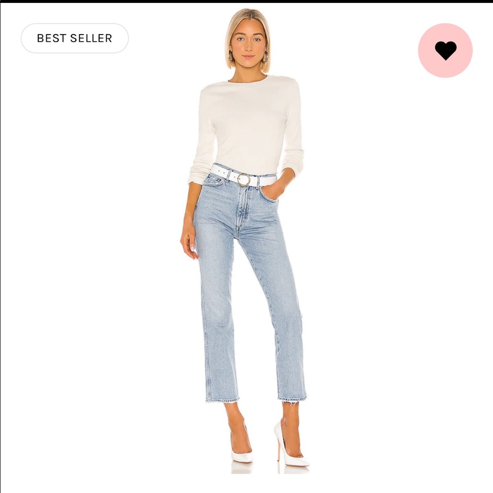 Algolde pinch waist high rise jean in Riptide